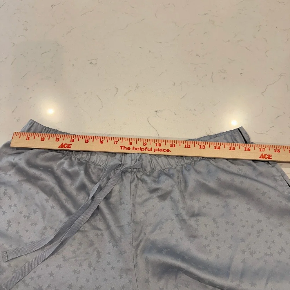 Victoria's Secret Blue Star Satin Wide Leg Pajama Pants Large Lounge Sleepwear
